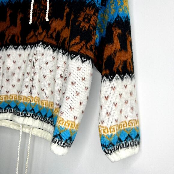 Yari Artesanias Girls Kids Size 10 Full Zip Hooded Wool Sweater Jacket - Picture 6 of 13